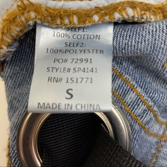 My-Kim Belted Button Fly High Waist Frayed Hem Denim Paper Bag Shorts - Picture 5 of 10